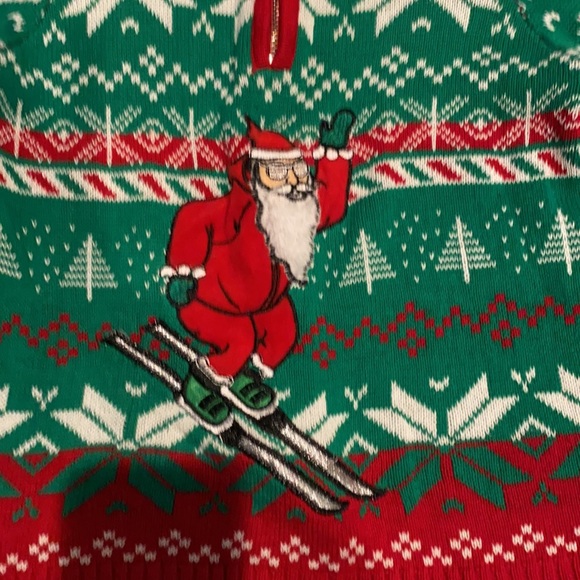 Blizzard Bay zip skiing Santa sweater - Picture 3 of 7